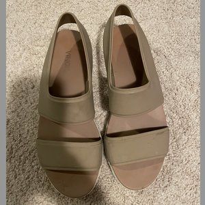 Vince Beige Platform Flats, Rubber Straps - Size 9/39